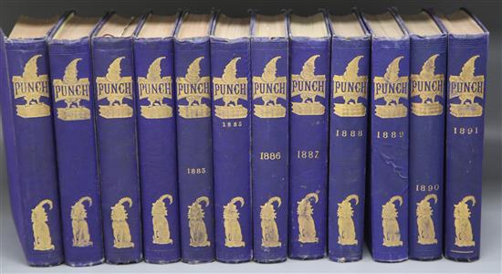 Punch, or the London Charivari, a run from 1842-1983 (excepting 1880, 1884 and 1897), quarto, blue cloth